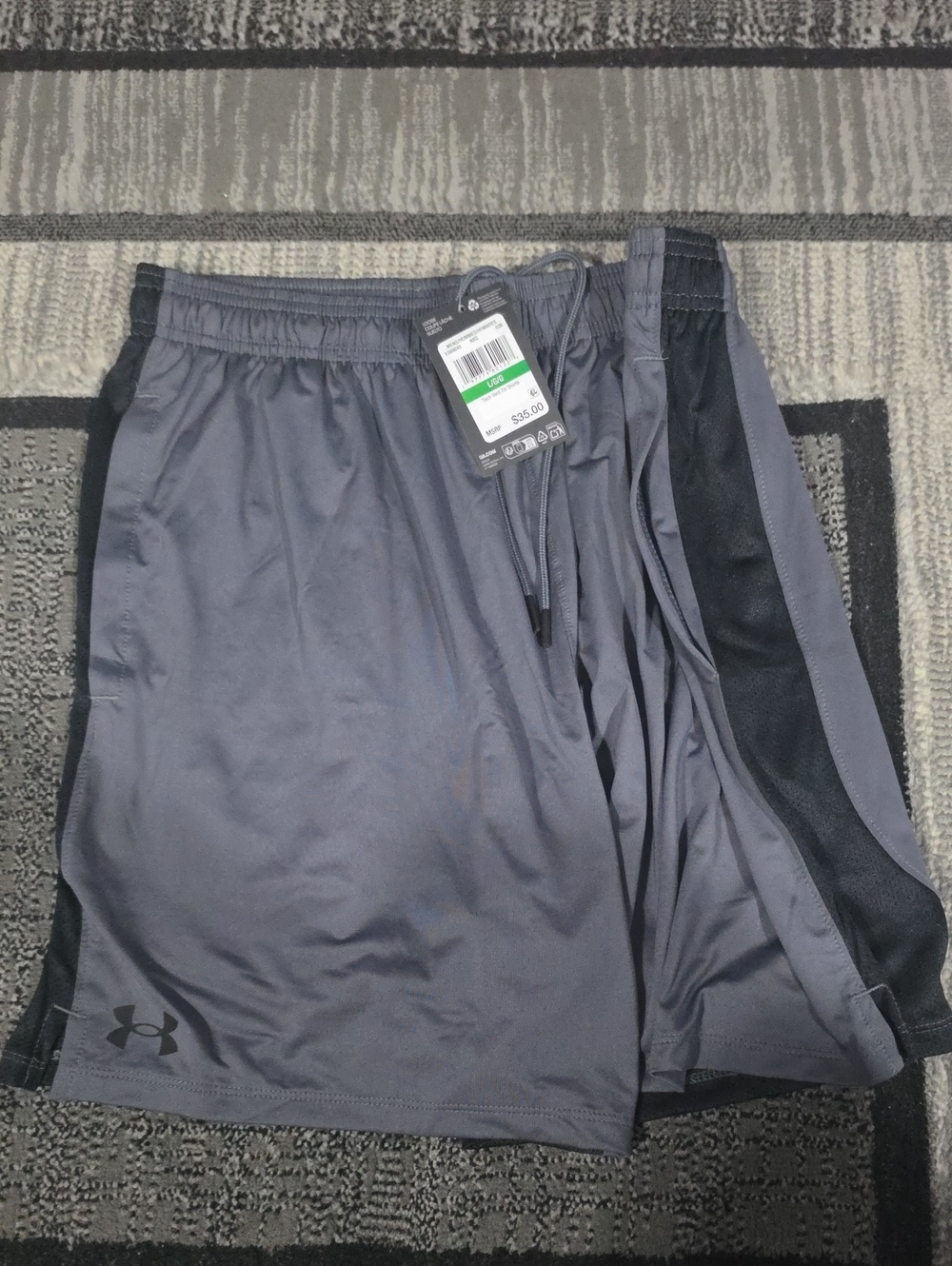 Under Armour Men's Gray and Black Athletic Shorts